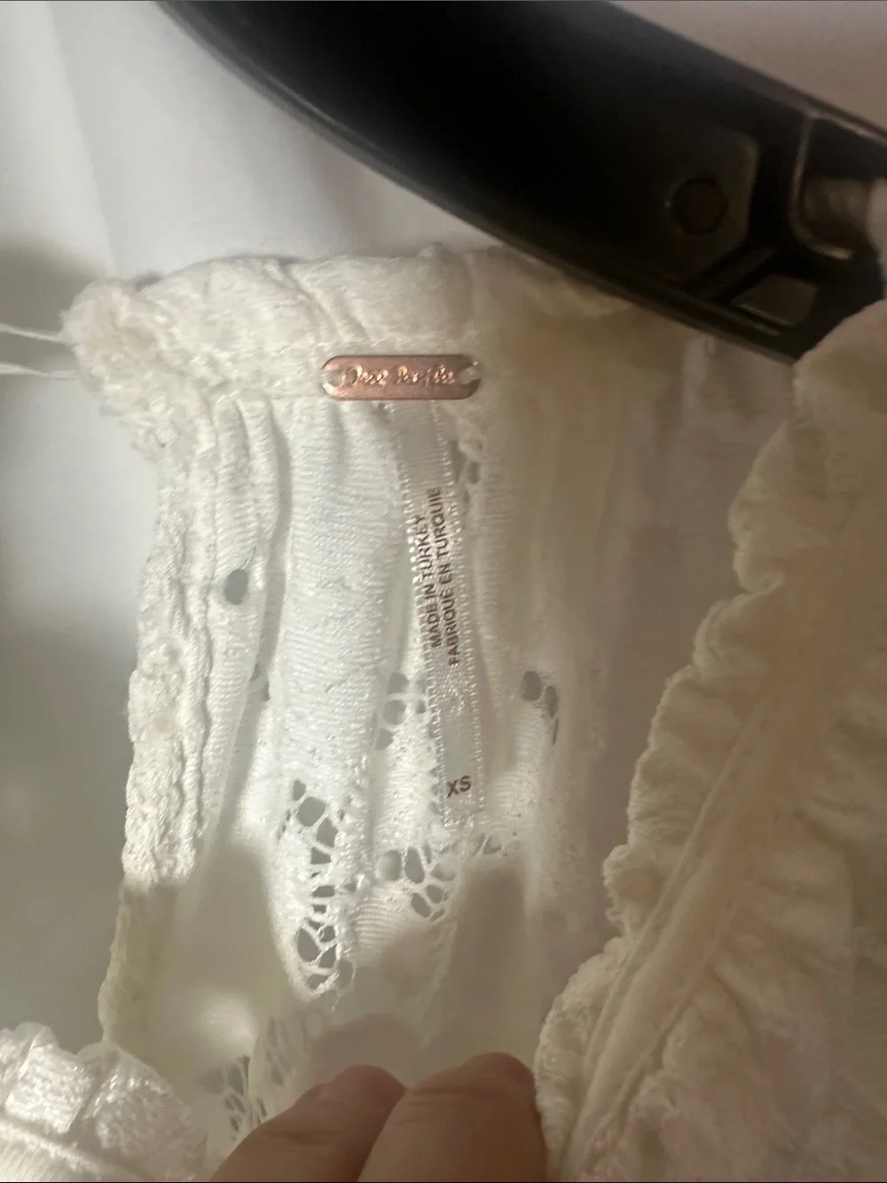 Free people Delicate White Lace Long-Sleeve Women's Top